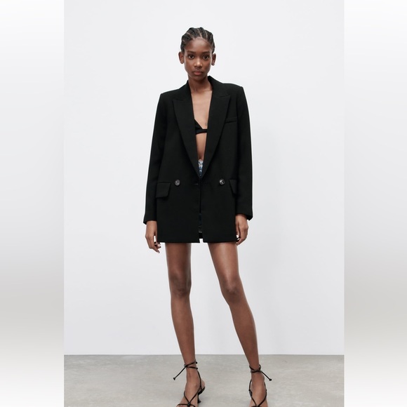 Zara Jackets & Blazers - Zara Black Flowy Blazer Jacket Size Medium